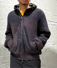 NOMANUAL/ノーマニュアル SPRAY DYEING KNIT ZIP-UP（ニット／セーター 