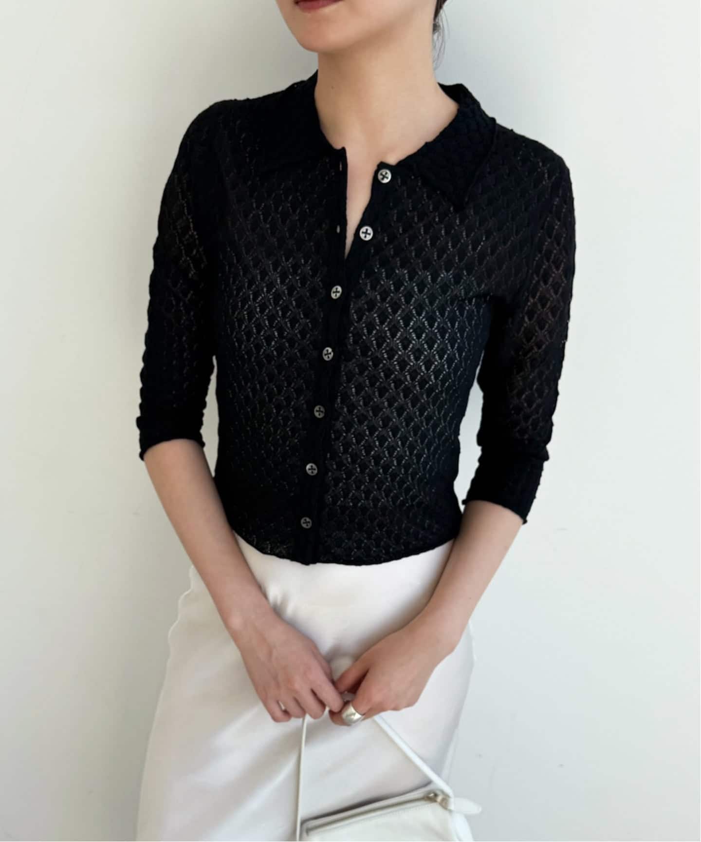 新品　EDIT.FOR LULU レーシーポロシャツニット レーシーポロシャツニット（ニット／セーター）｜EDIT.FOR LULU