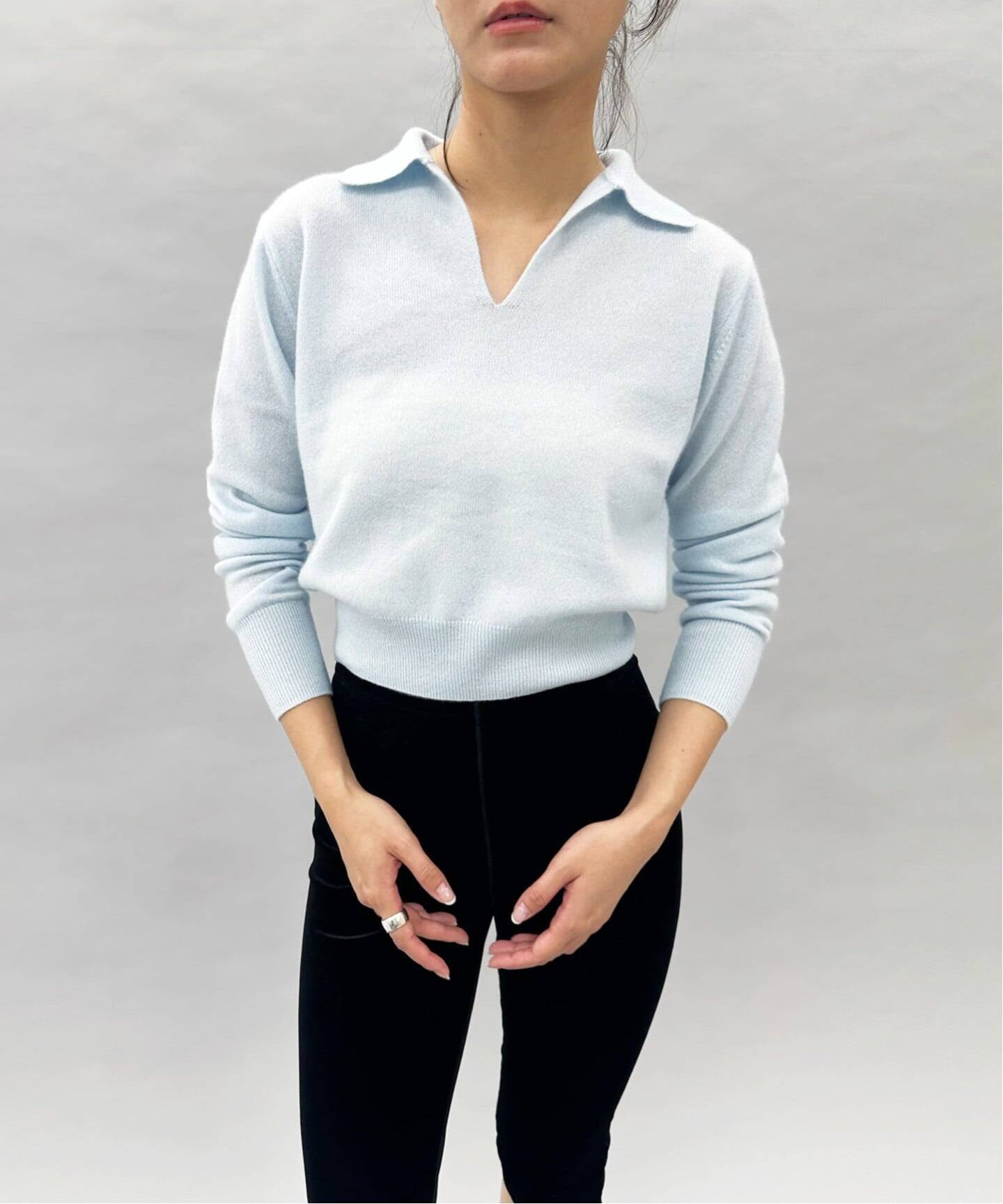 EDIT. FOR LULU カシミヤポロトップ EDIT. FOR LULU カシミヤポロトップグレー