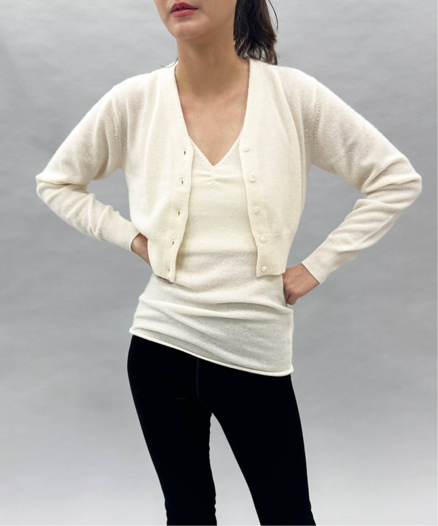 petite LULU ニットキャミソール ホワイト petite LULU ニットキャミソール ホワイト