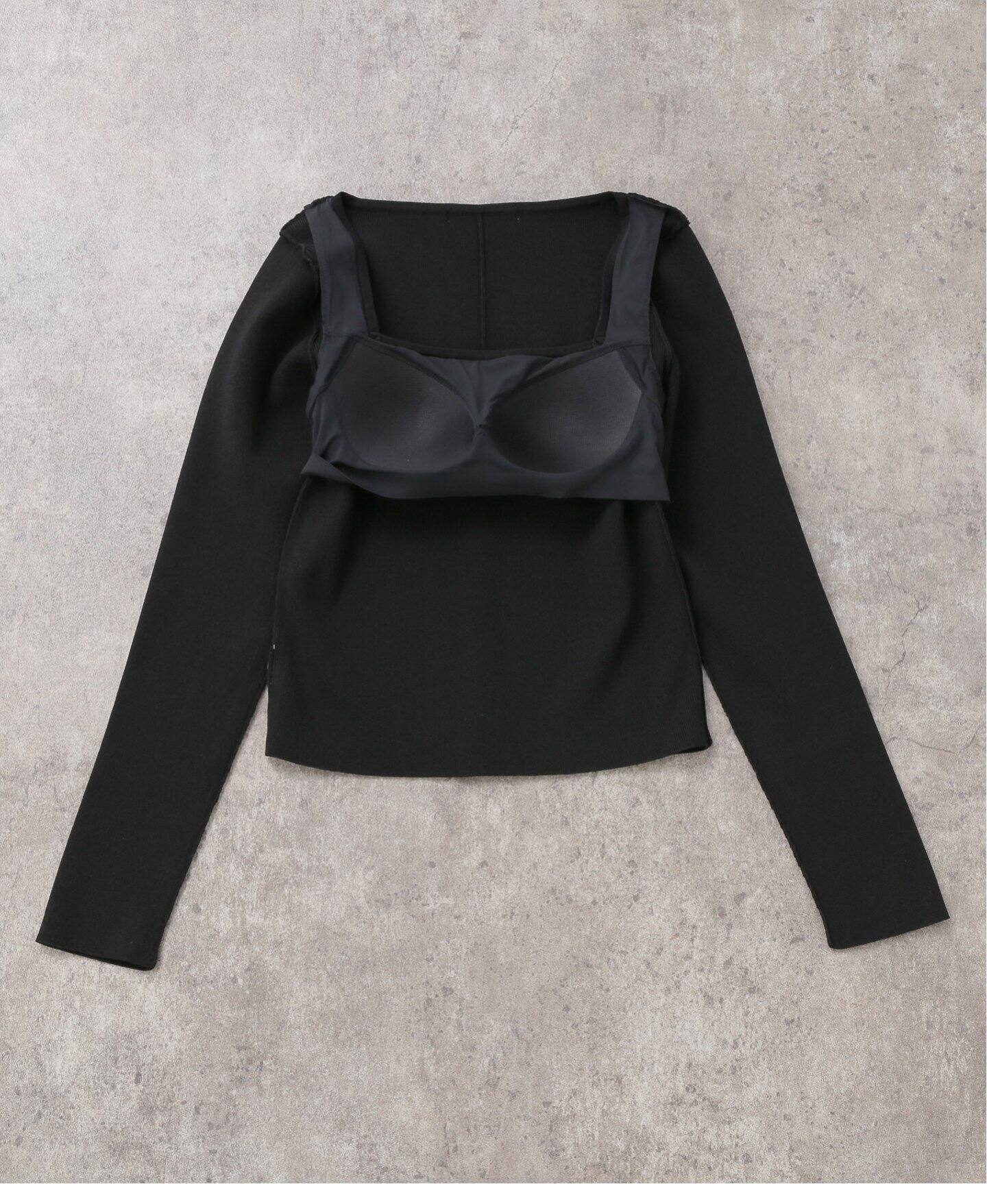 NICENICE MOMENT/ナイスナイスモーメント】SQUARE NECK SHELL TOP 