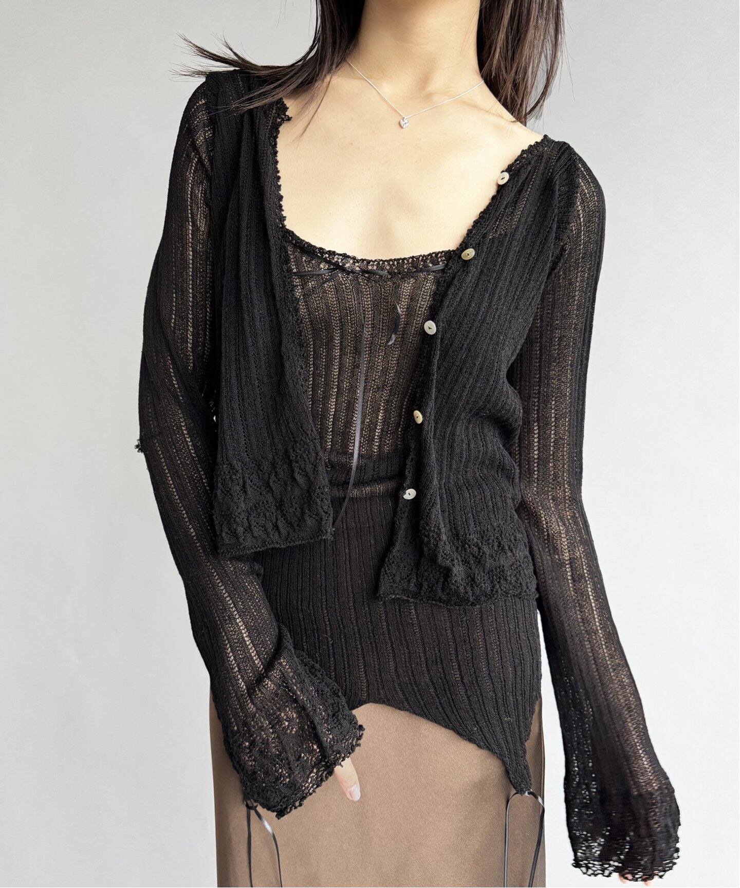 euchronia ユークロニア　トップス EUCHRONIA/ユークロニア】Stretch lace long sleeve tee（Tシャツ