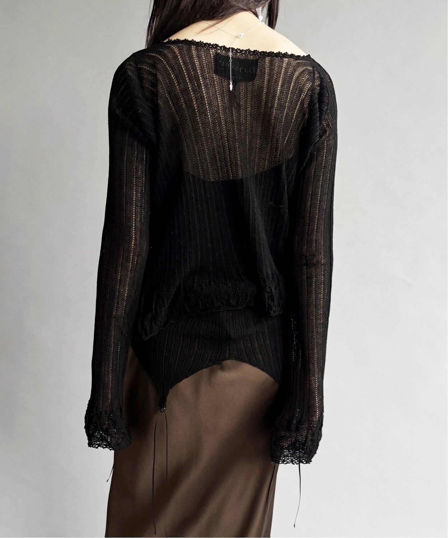 EUCHRONIA/ユークロニア】Wholegarment lace cardigan（ニット  