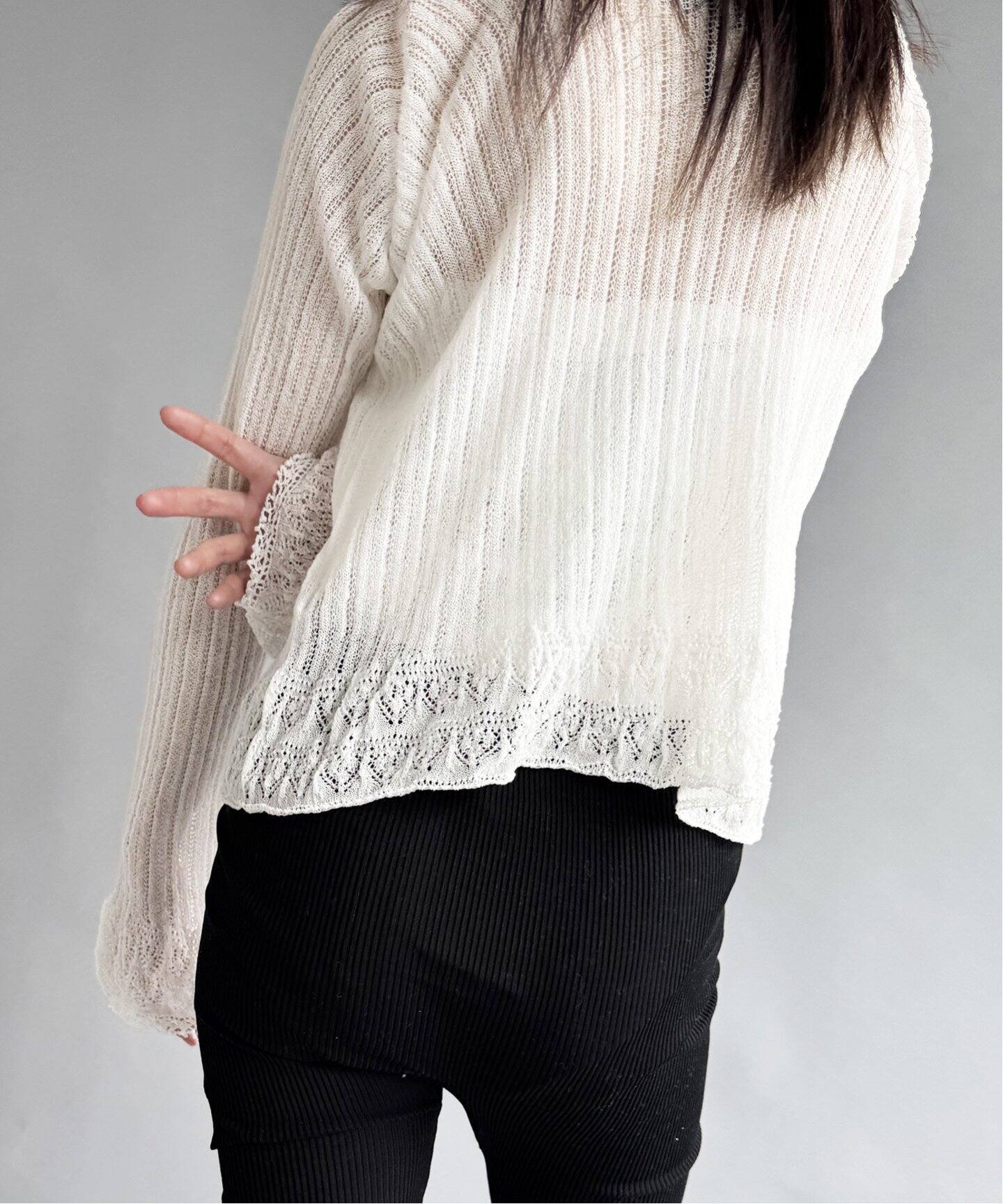 EUCHRONIA/ユークロニア】Wholegarment lace cardigan（ニット  