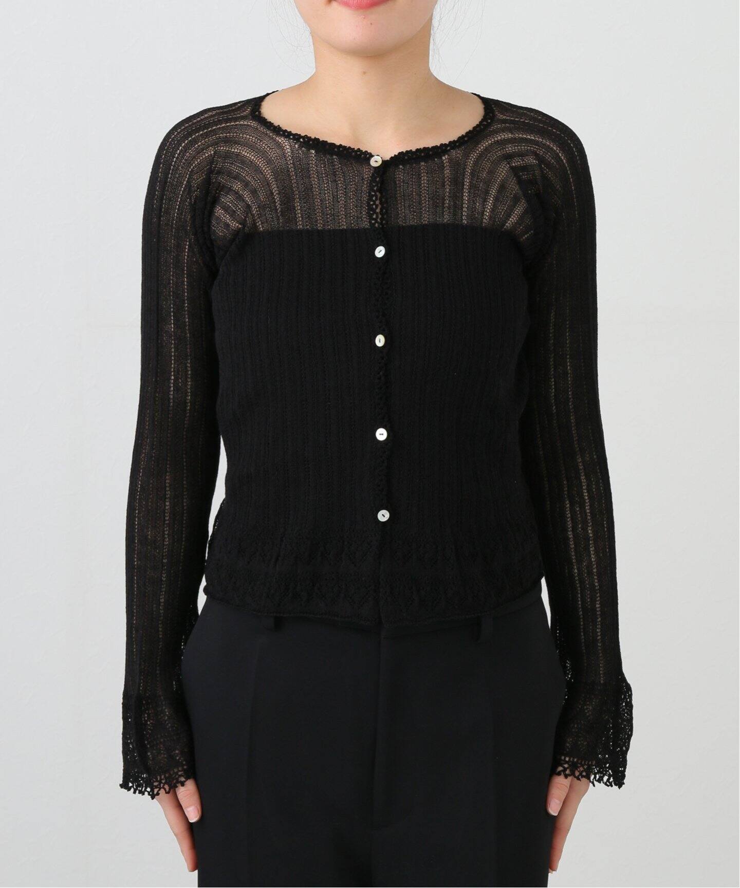 EUCHRONIA/ユークロニア】Wholegarment lace cardigan（ニット  