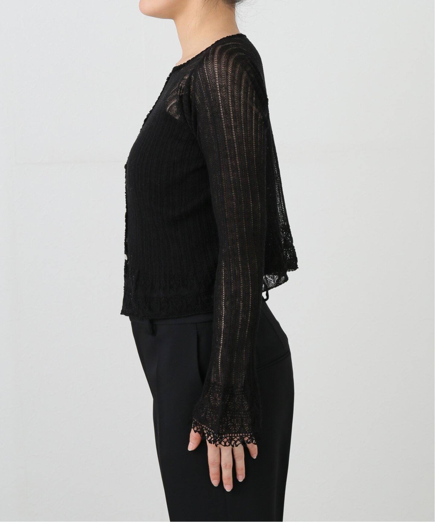 EUCHRONIA/ユークロニア】Wholegarment lace cardigan（ニット  