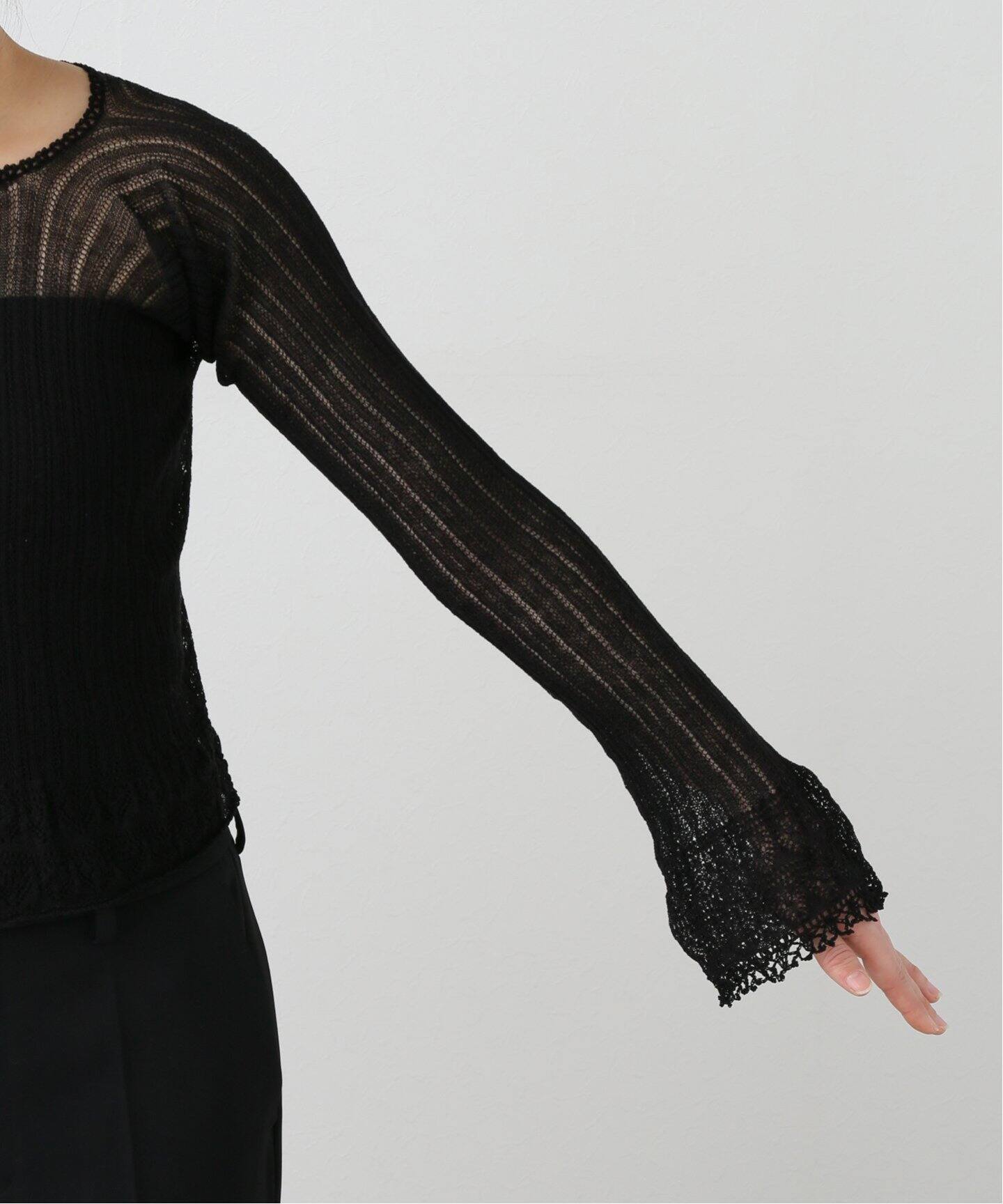 EUCHRONIA/ユークロニア】Wholegarment lace cardigan（ニット  