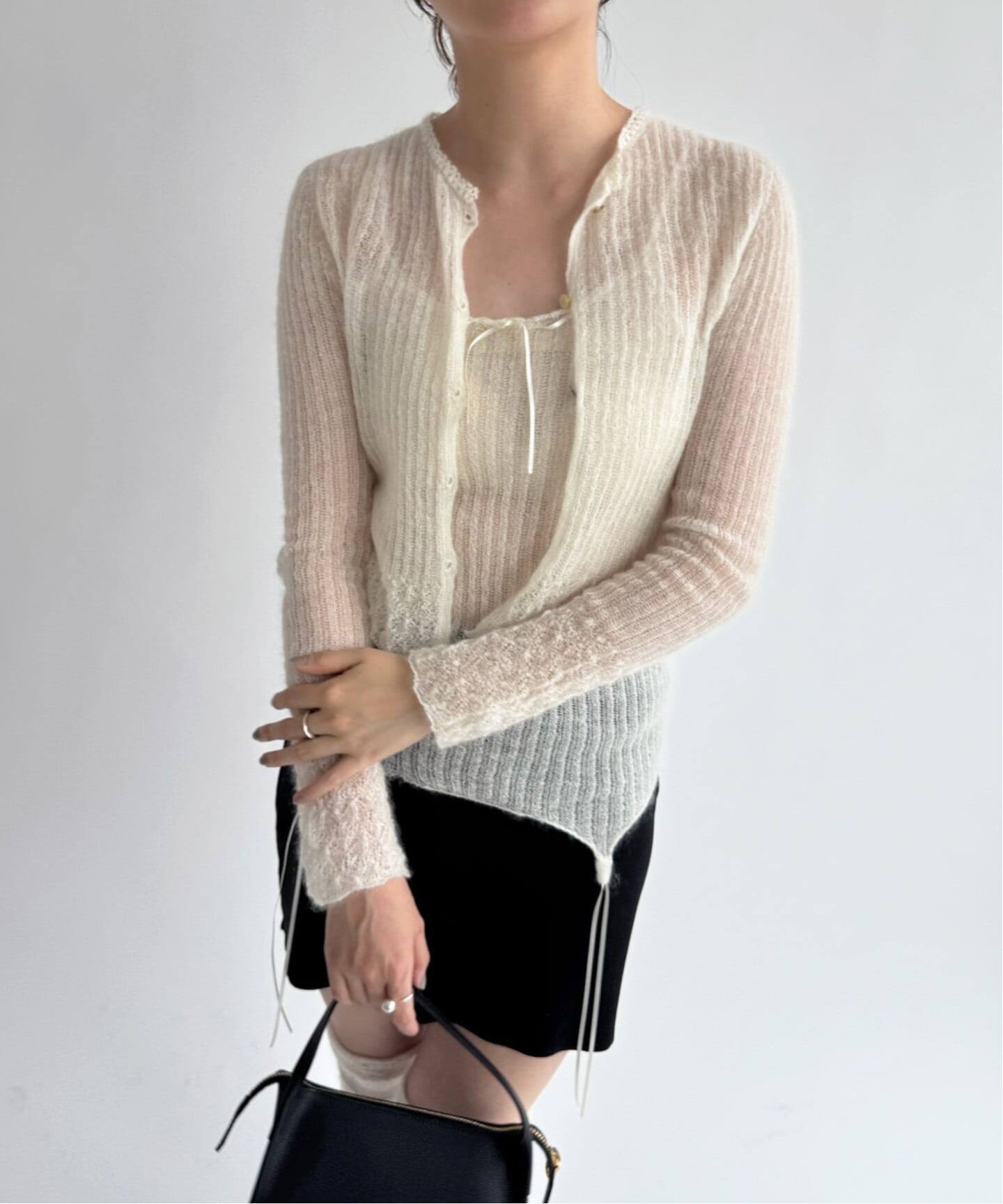 EUCHRONIA/ユークロニア トーションレース編み 長袖トップス EUCHRONIA