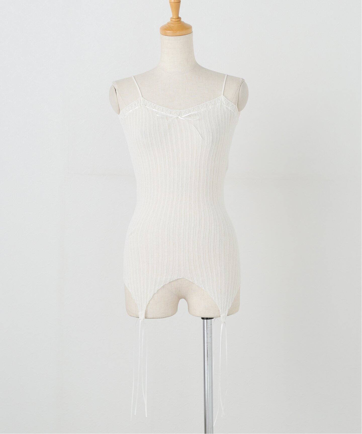EUCHRONIA/ユークロニア】Wholegarment lace camisole（ニット