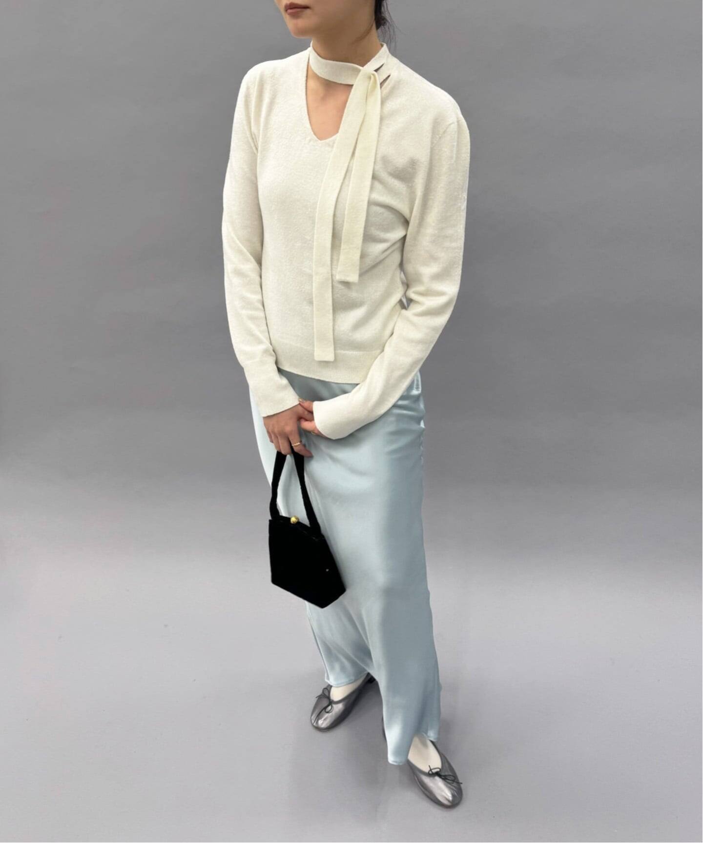 EMILY ODA/エミリーオダ】Wrapped Scarf Knit Top（ニット／セーター