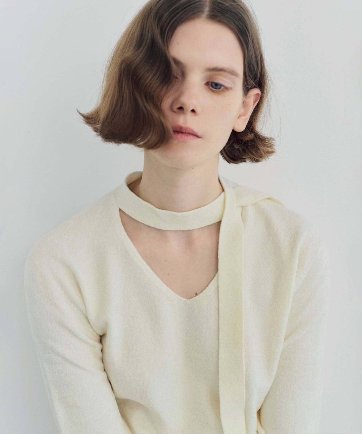 EMILY ODA/エミリーオダ】Wrapped Scarf Knit Top（ニット／セーター