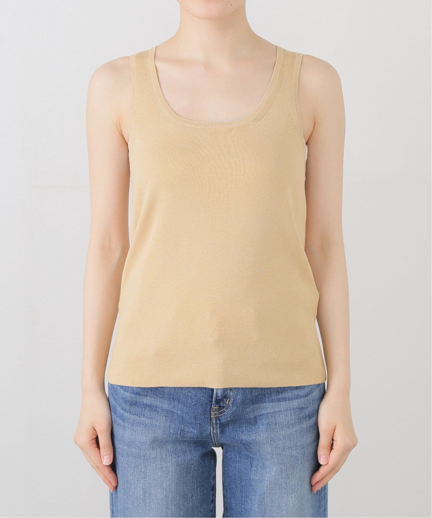 Maison IENA コットンシルクノースリーブ