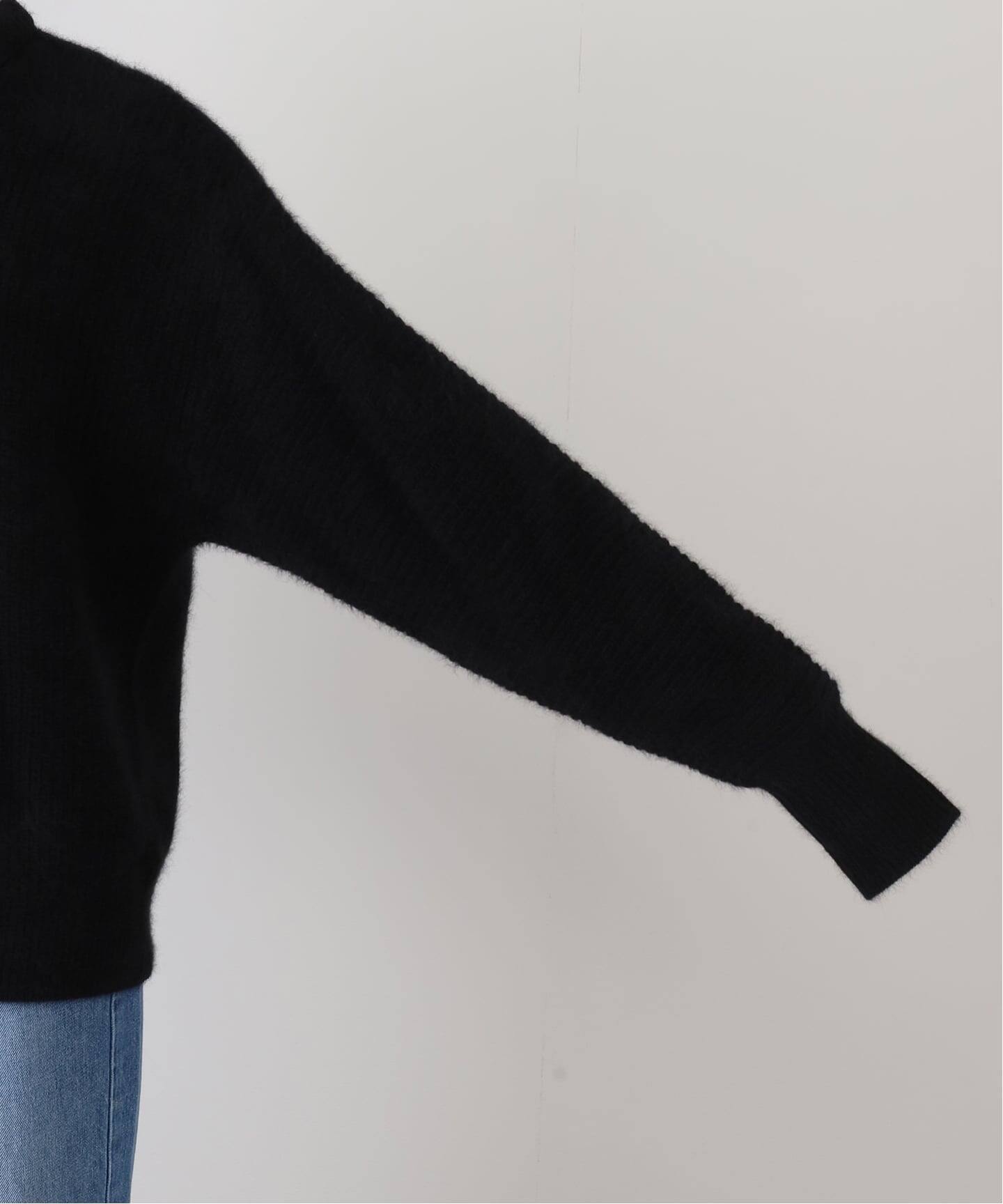 イエナ 21AW ラクーンMIXロゴニットプルオーバー ニット 長袖 黒 白 Maison IENA ロゴニットプルオーバー（ニット／セーター）｜IENA