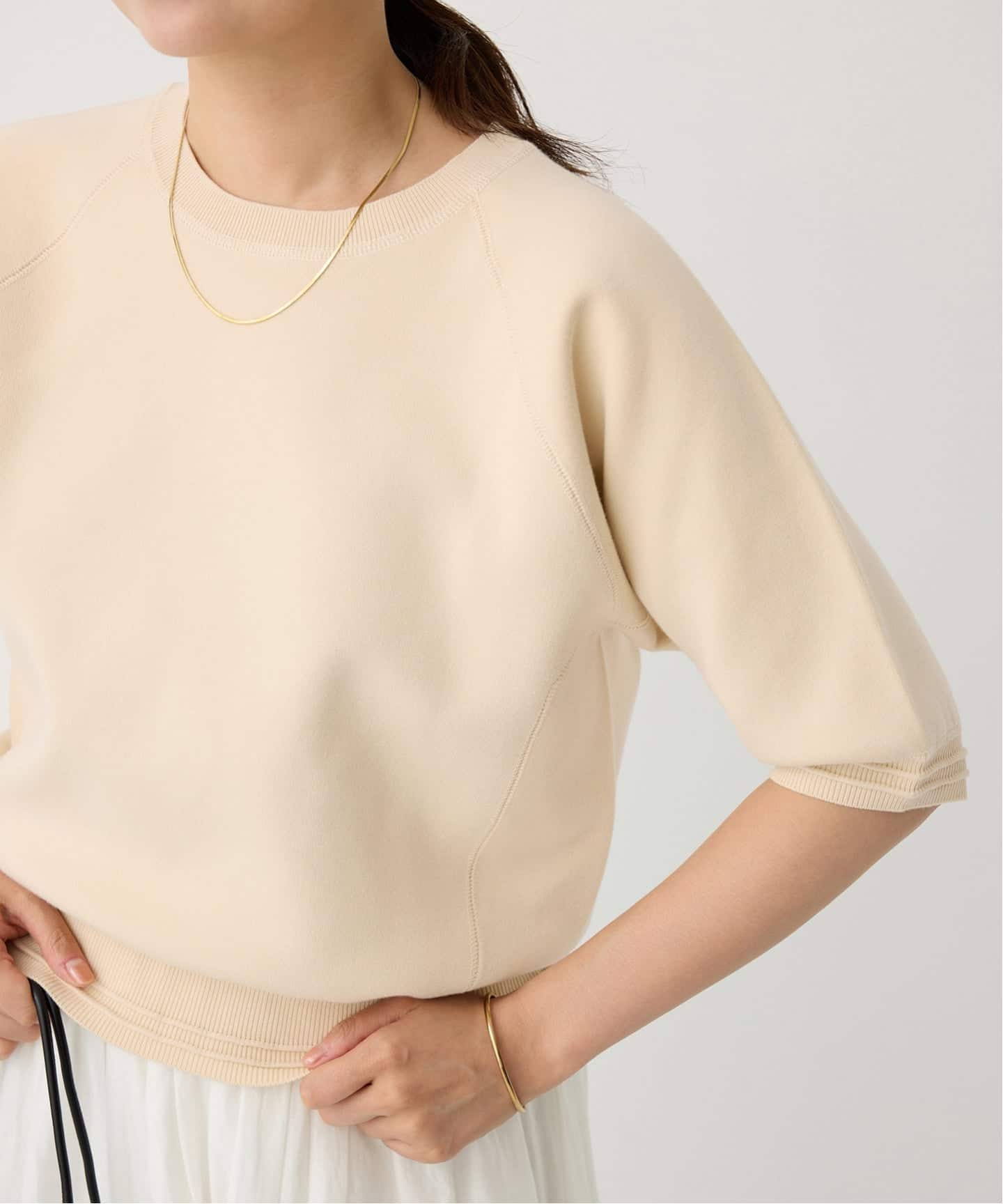 美品 25ss【IENA】イエナ サマーニット 薄手 トレーナー スウェット 予約》Wニットスウェットプルオーバー（ニット／セーター