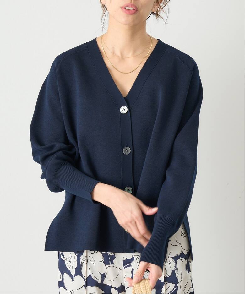 ファインコットンスムース Vネックカーディガン（カーディガン）｜IENA  