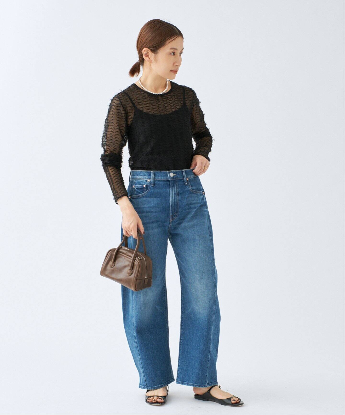 IENA イエナ　フロッキードットシアープルオーバー 追加2》フロッキードット シアープルオーバー（ニット／セーター