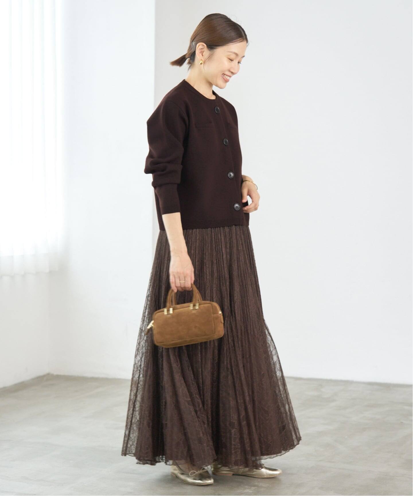 スーパーファインスムースクルーカーディガン イエナ スーパーファインスムースクルーカーディガン（カーディガン/ボレロ