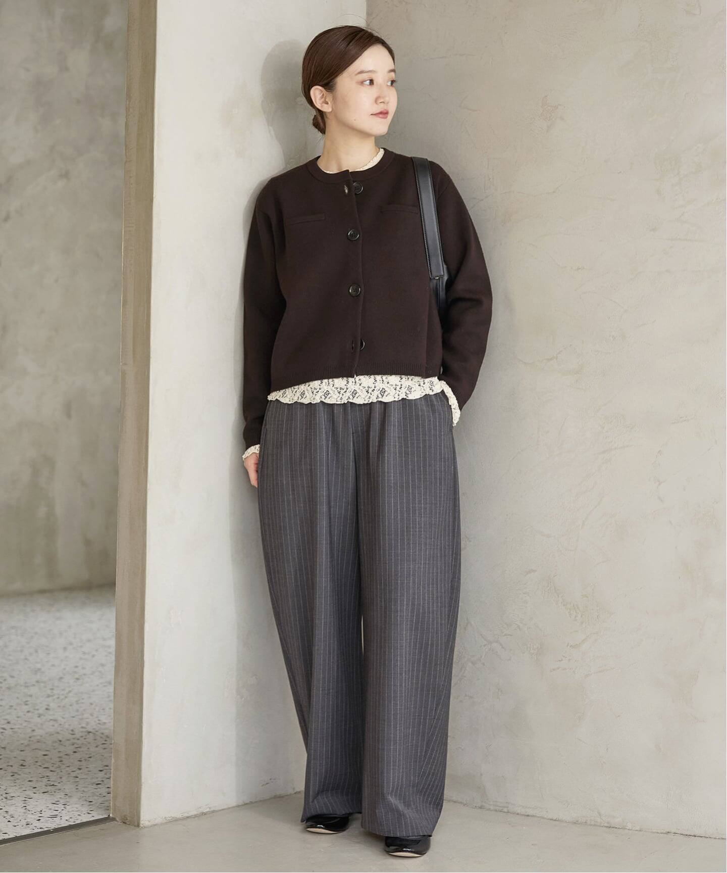 追加》スーパーファインスムースクルーカーディガン（カーディガン