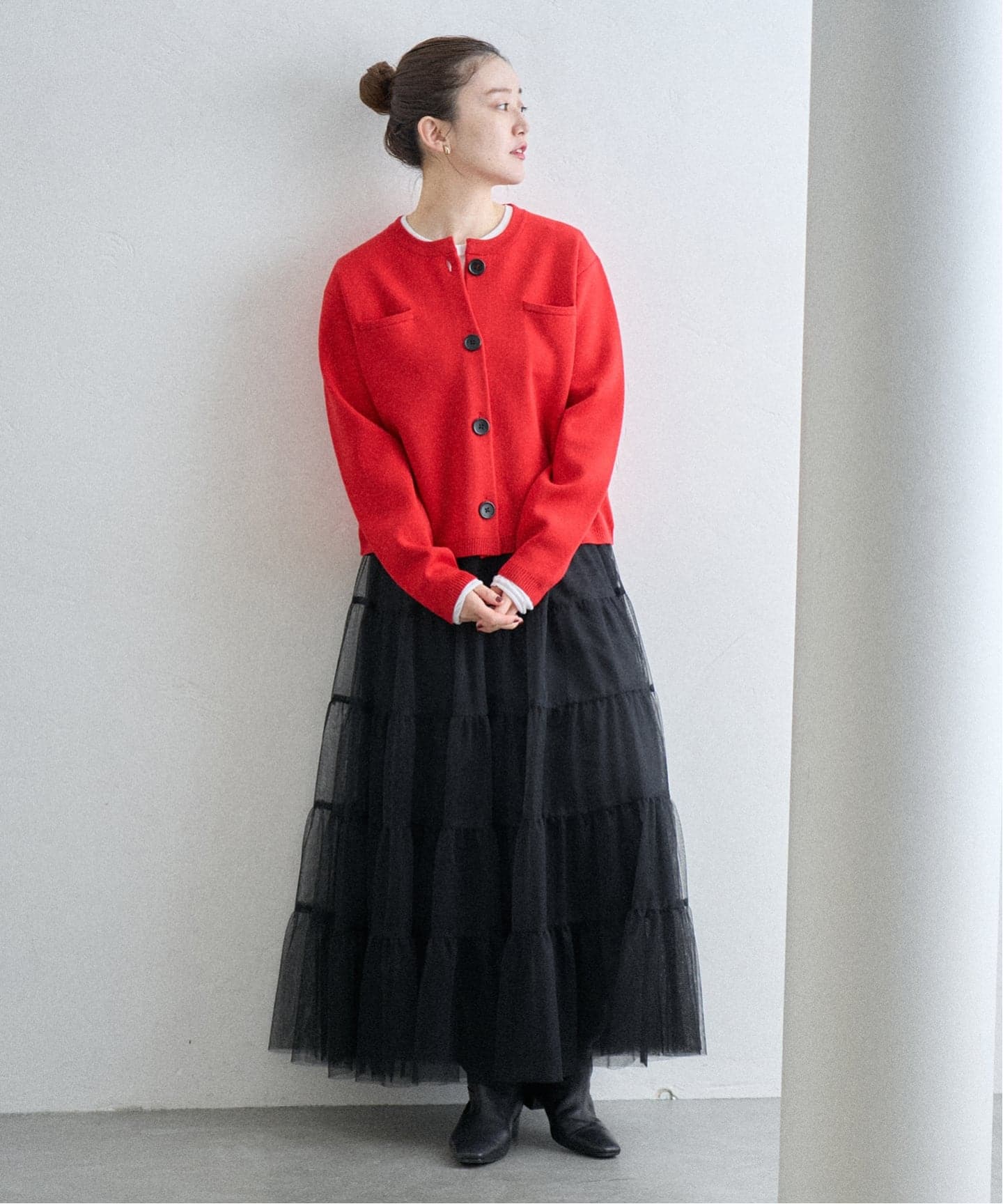 追加》スーパーファインスムースクルーカーディガン（カーディガン