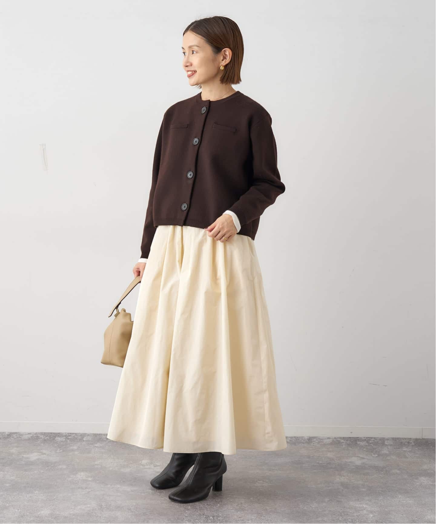 追加2予約》スーパーファインスムースクルーカーディガン