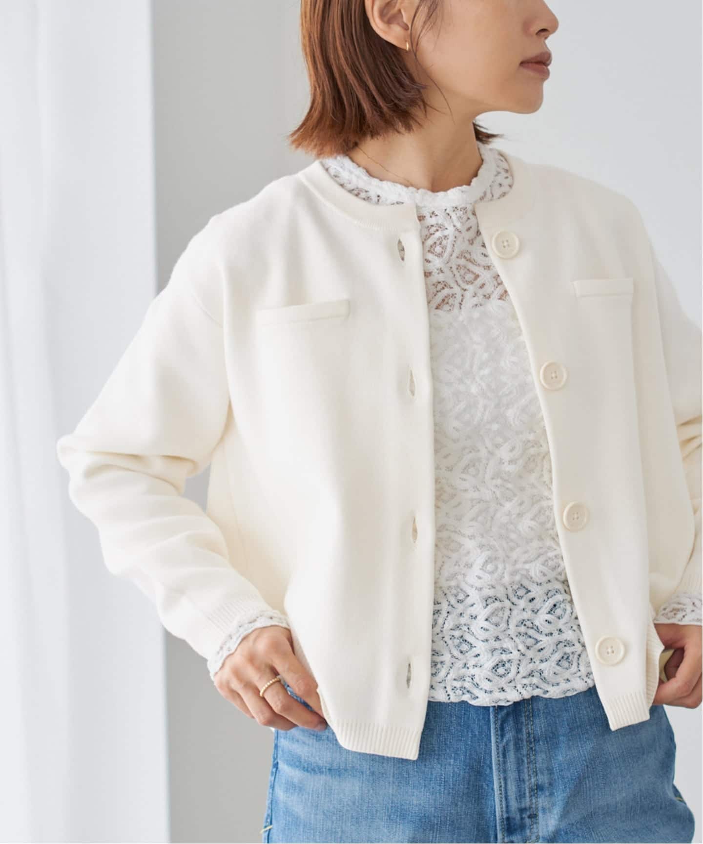 追加2》スーパーファインスムースクルーカーディガン（カーディガン