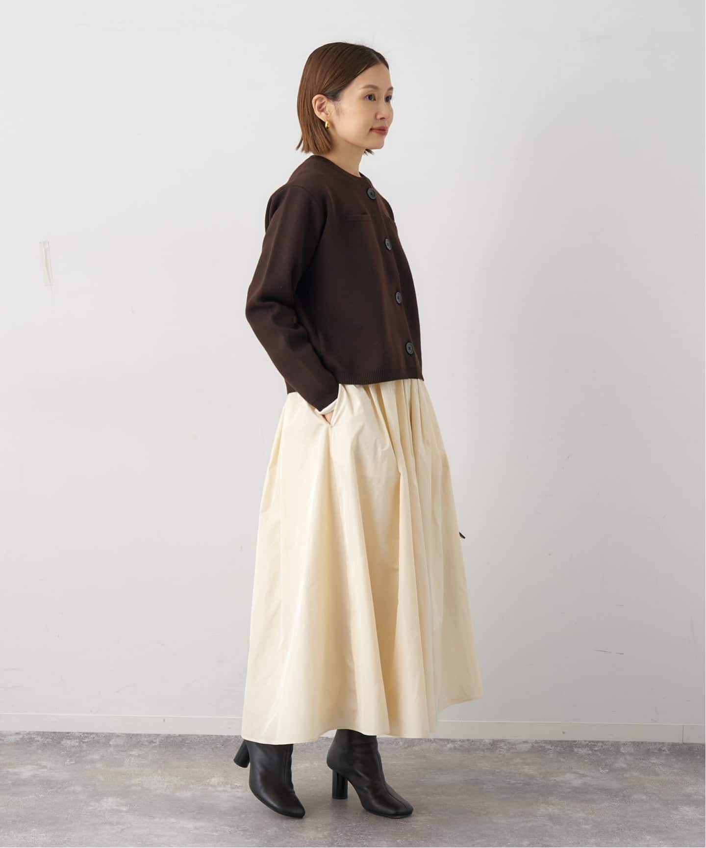 追加2予約》スーパーファインスムースクルーカーディガン