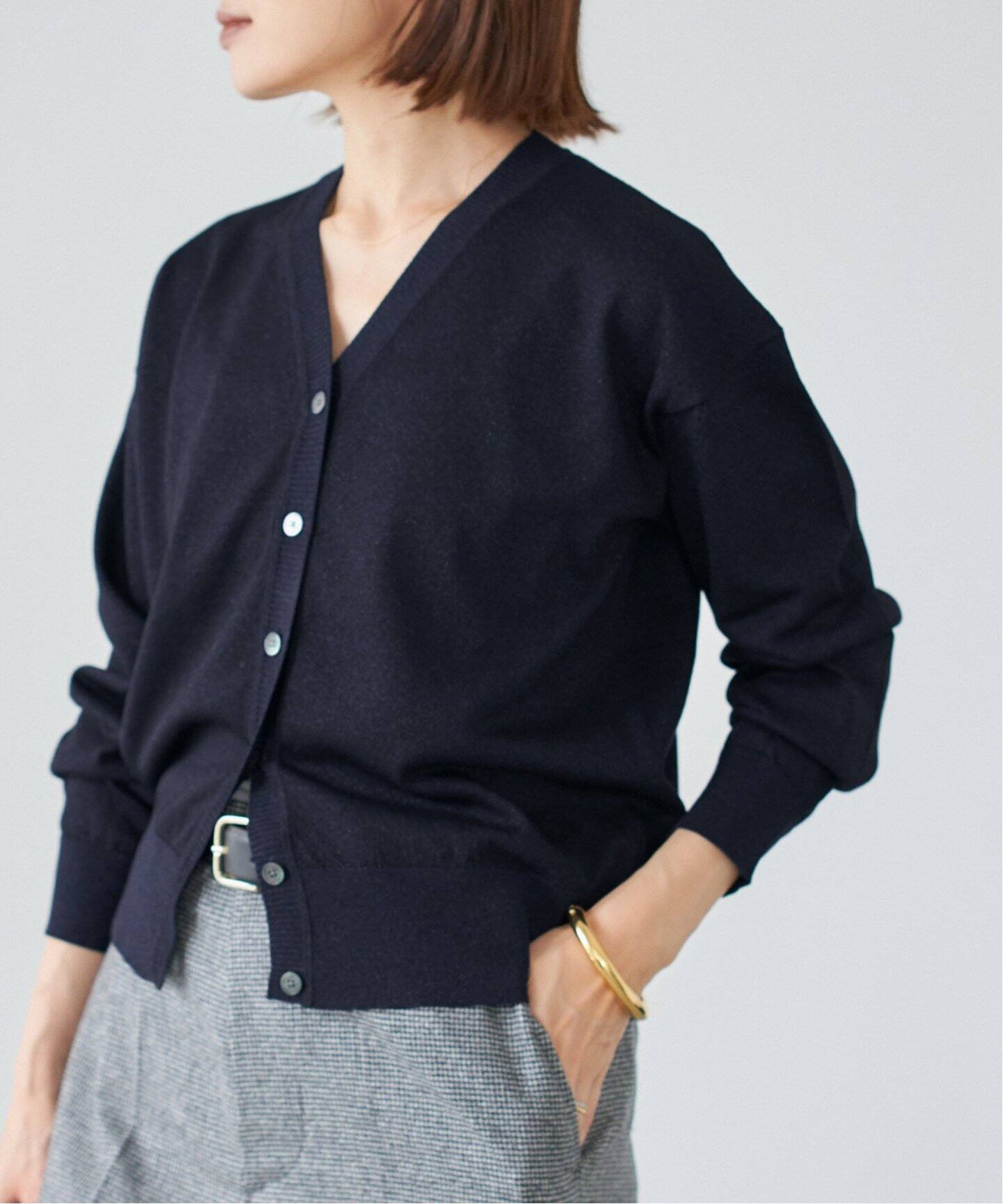 IENA｜ECO SPLASH リブVネック カーディガン | Rakuten Fashion