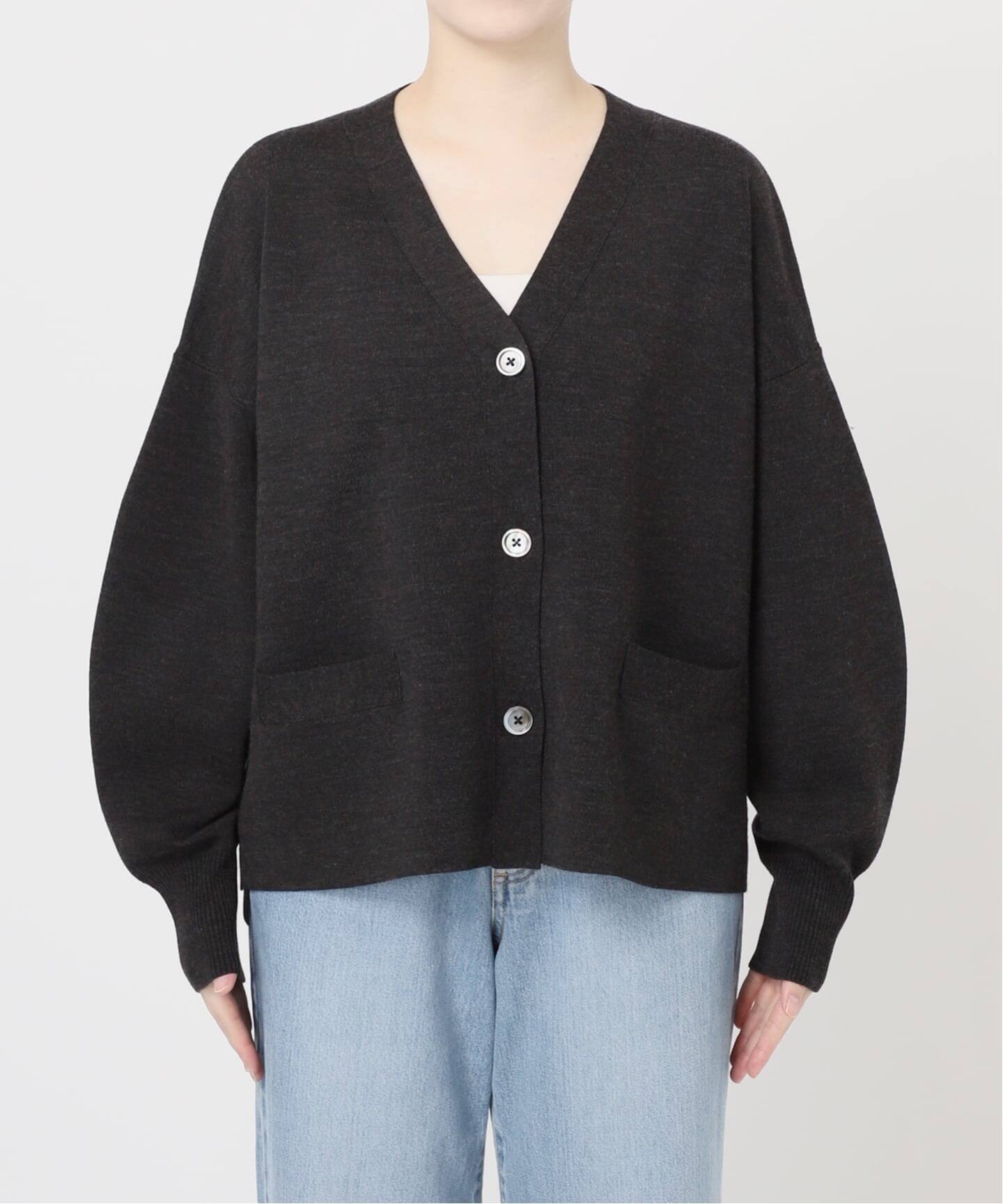 IENA スーパーファインスムースショートカーディガン イエナ ブラック 追加3》スーパーファインスムース ショートカーディガン