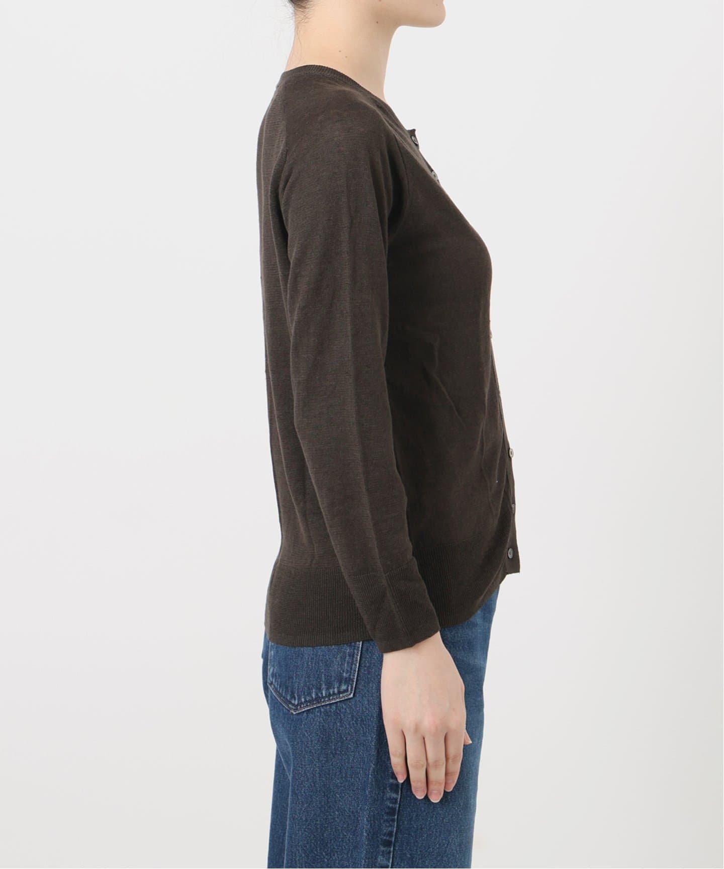 追加》フレンチリネン7分袖カーディガン（カーディガン）｜IENA