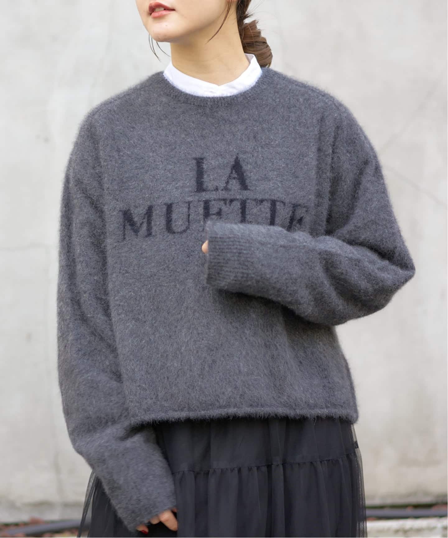 新品　IENA フォックス混LA MUETTE ロゴニット フォックス混LA MUETTE ロゴニット（ニット／セーター）｜IENA（イエナ