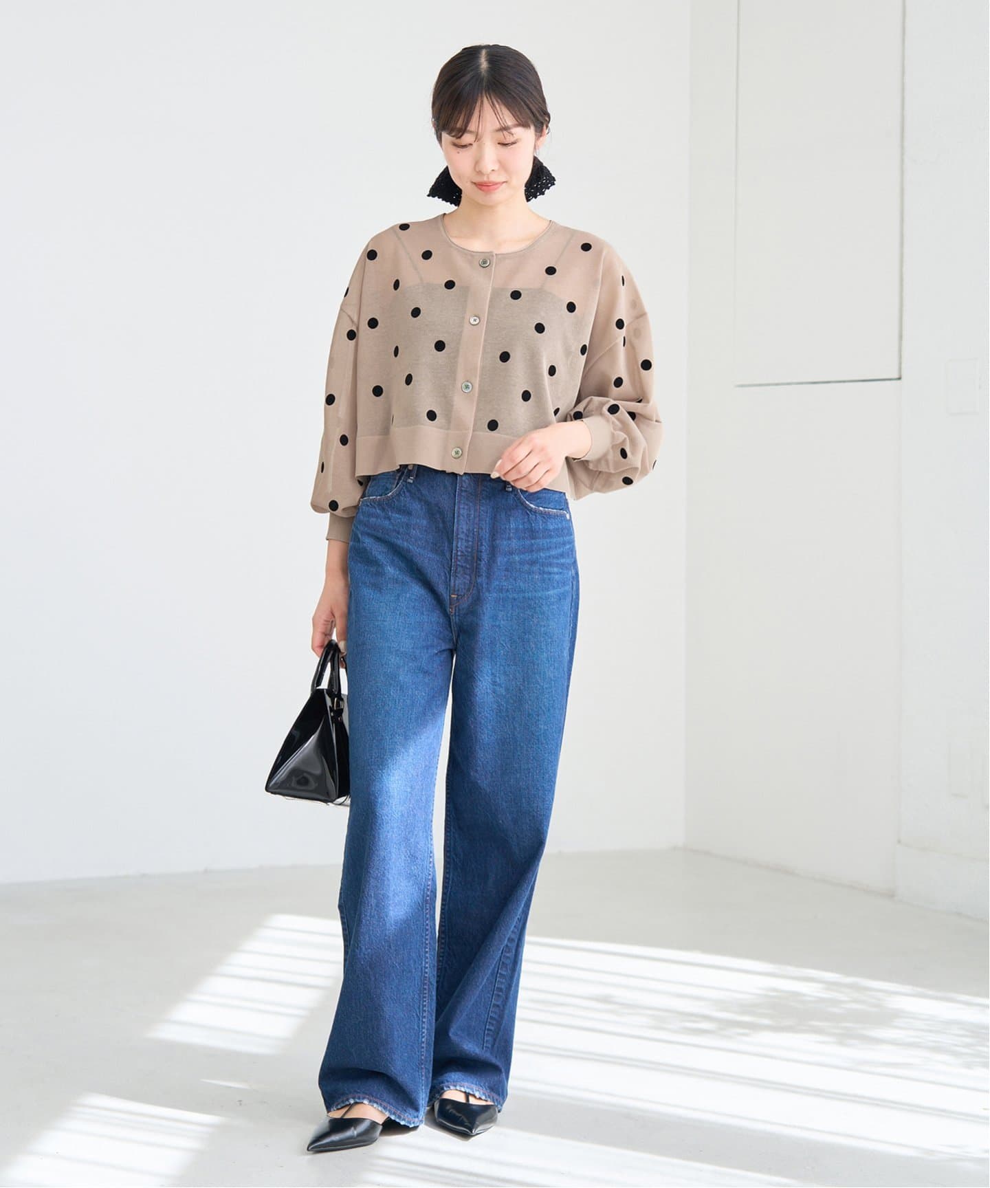 【値下げ】IENA FILMYドット カーディガン ベージュ 値下げ】IENA FILMYドット カーディガン ベージュ FILMY ドット