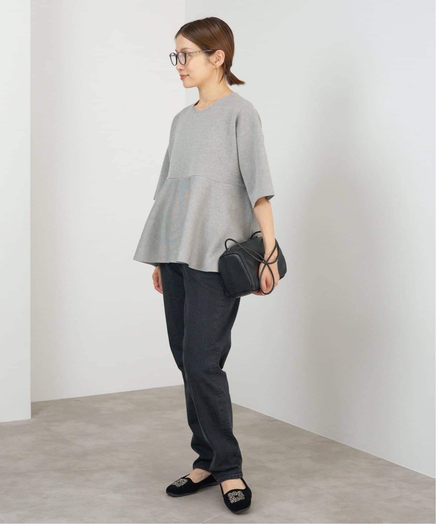2023AW【美品】IENA イエナ ペプラムニットプルオーバー ブラック 2023AW【美品】IENA イエナ ペプラムニットプルオーバー ブラック