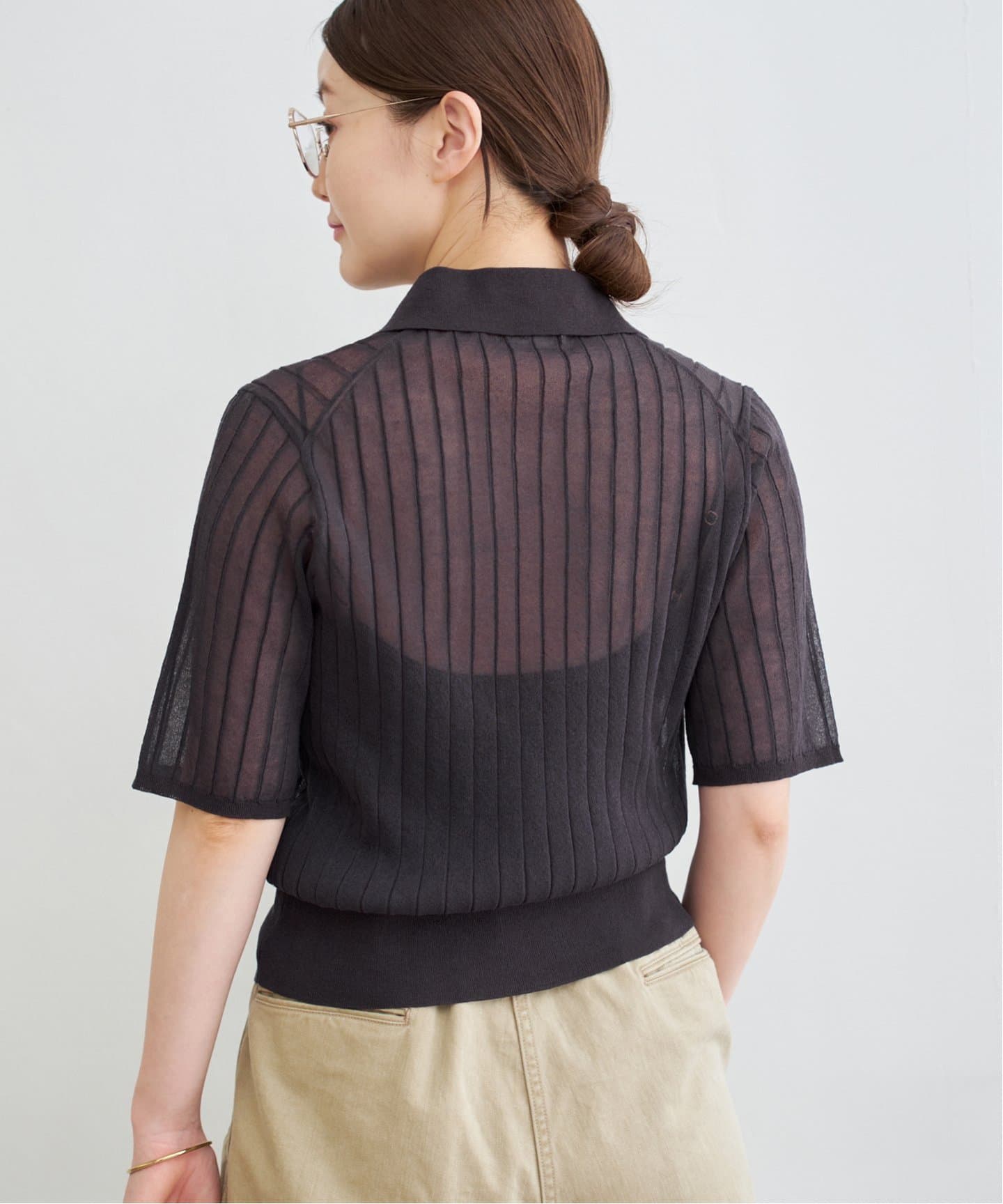 FILMY COTTON 襟付きプルオーバー　IENA FILMY COTTON 襟付きプルオーバー（ニット／セーター）｜IENA