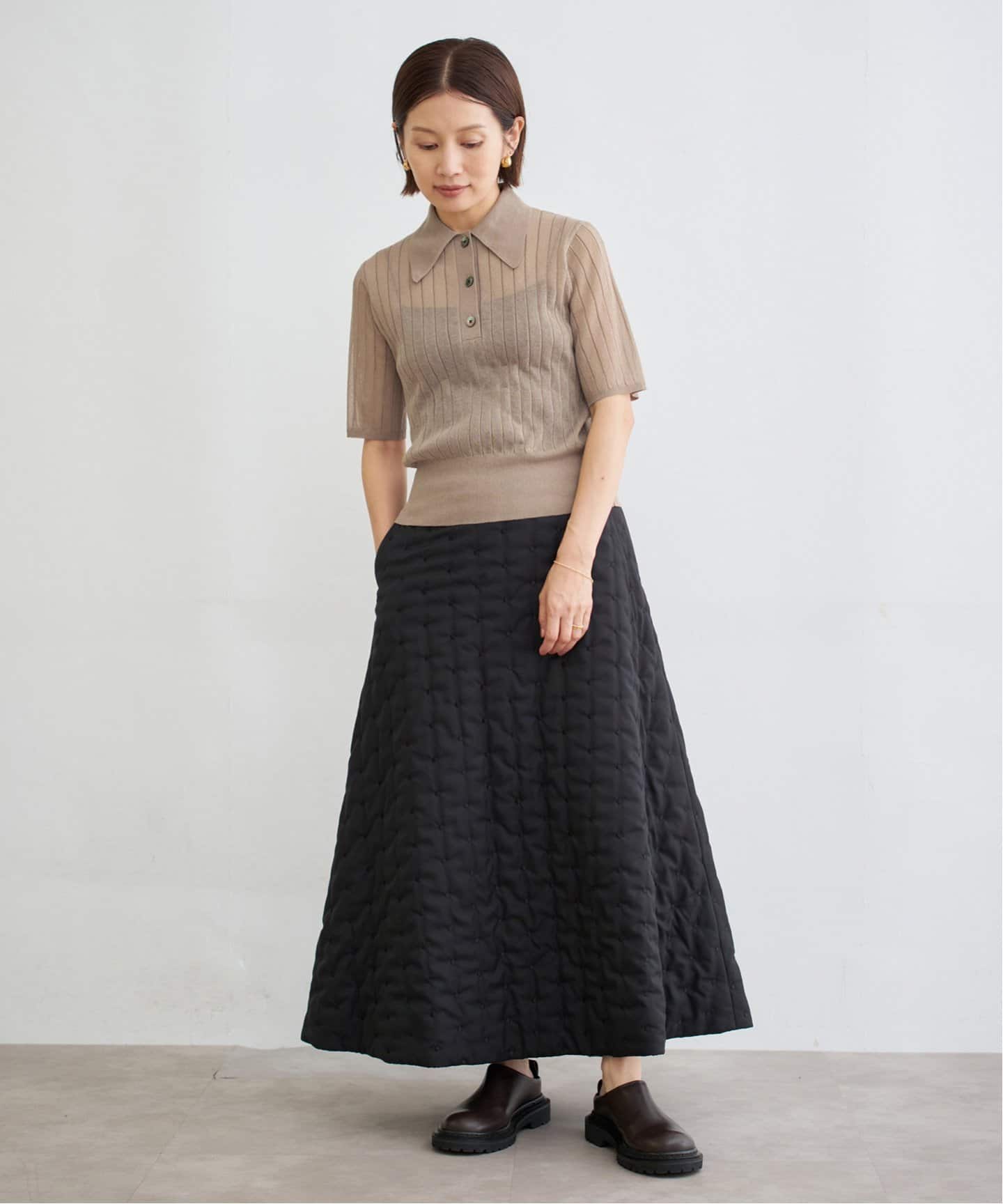 FILMY COTTON 襟付きプルオーバー IENA ニット セーター FILMY COTTON 襟付きプルオーバー