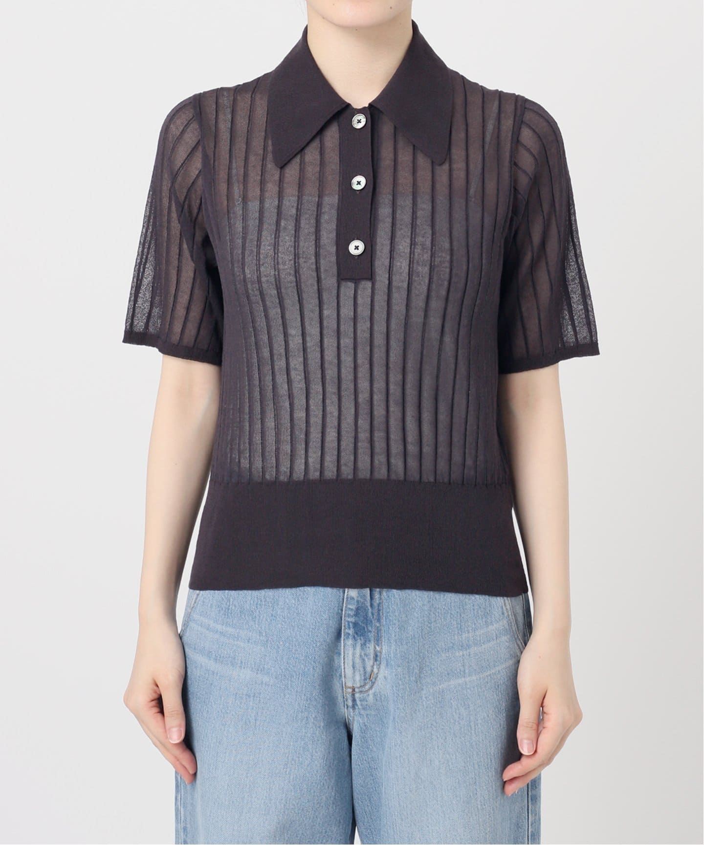 FILMY COTTON 襟付きプルオーバー　IENA FILMY COTTON 襟付きプルオーバー（ニット／セーター）｜IENA