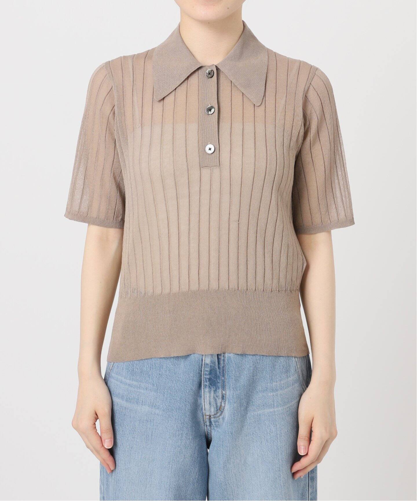 FILMY COTTON 襟付きプルオーバー　IENA FILMY COTTON 襟付きプルオーバー（ニット／セーター）｜IENA