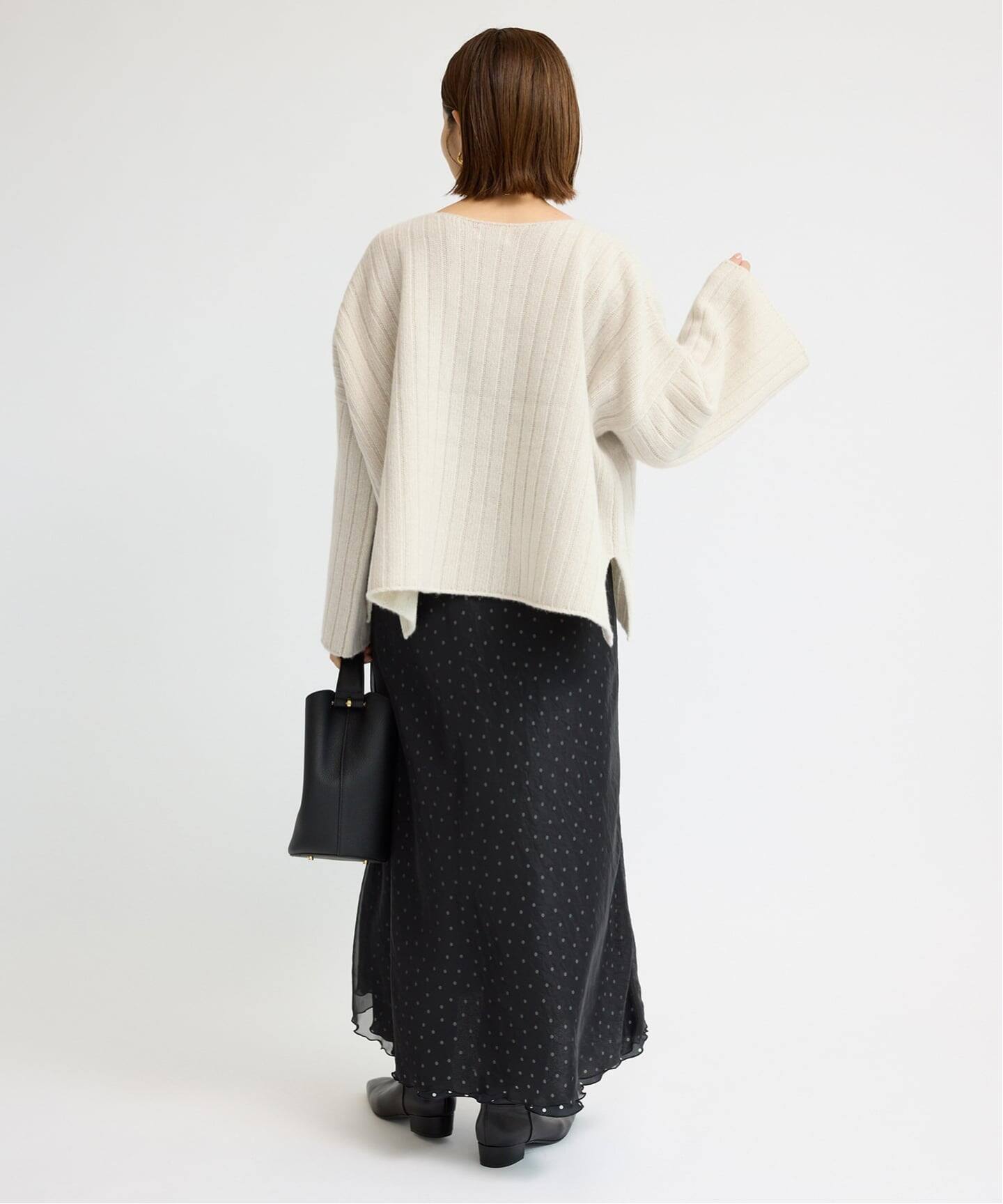 ■美品◆イエナ◆ウール100%♡デザインリブニットプルオーバー □美品◇イエナ◇ウール100%♡デザインリブニットプルオーバー