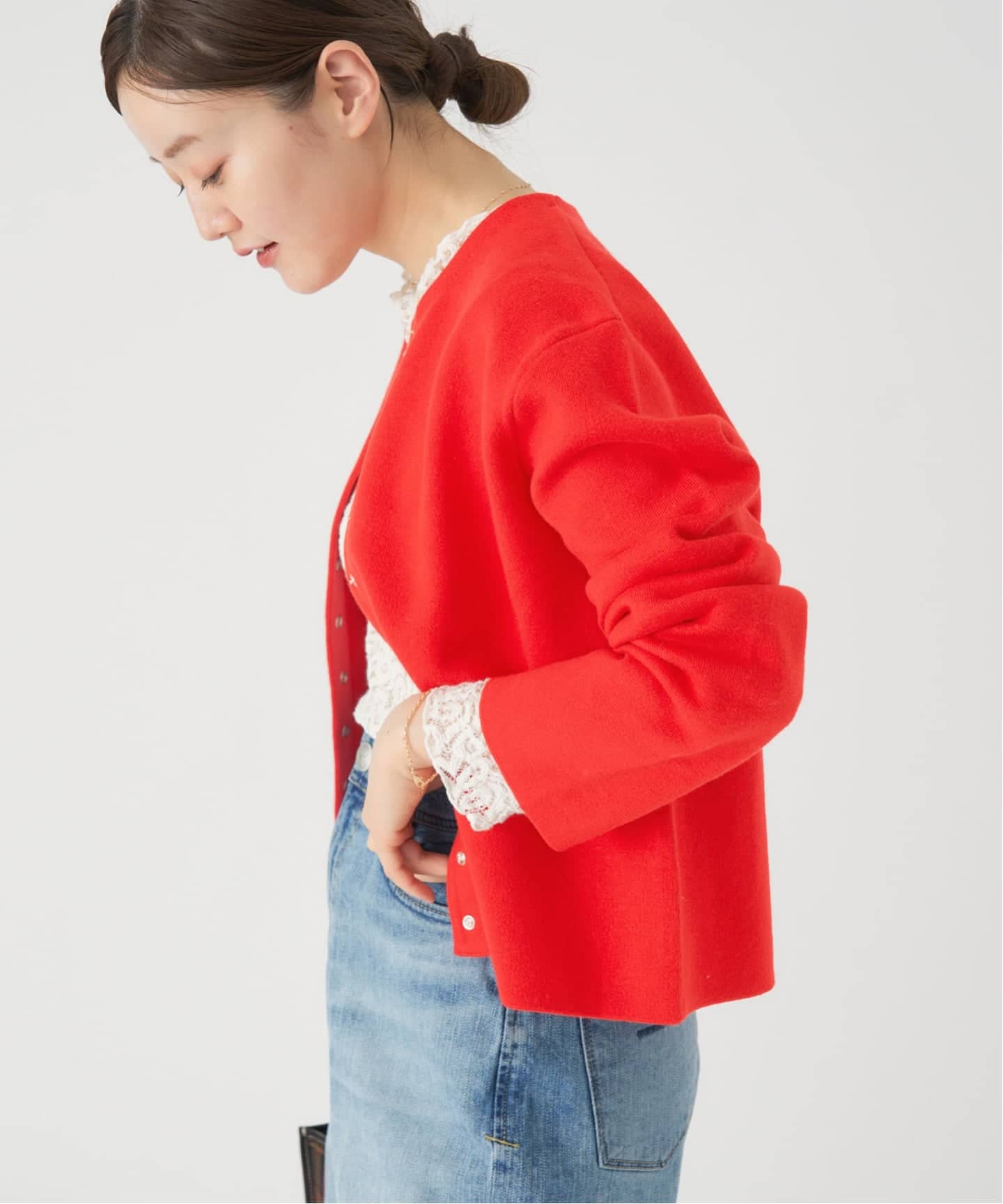 追加》ダブルフェイススナップカーディガン（カーディガン）｜IENA