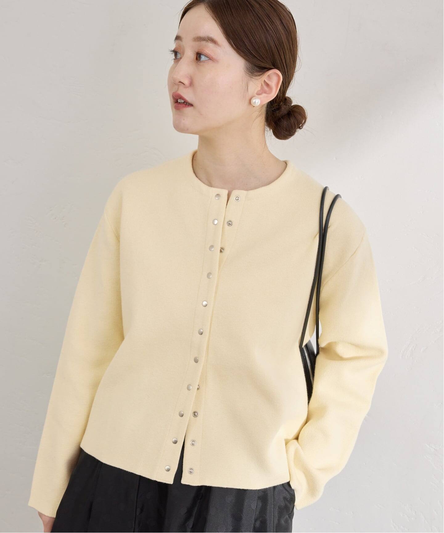 追加2》ダブルフェイススナップカーディガン（カーディガン）｜IENA