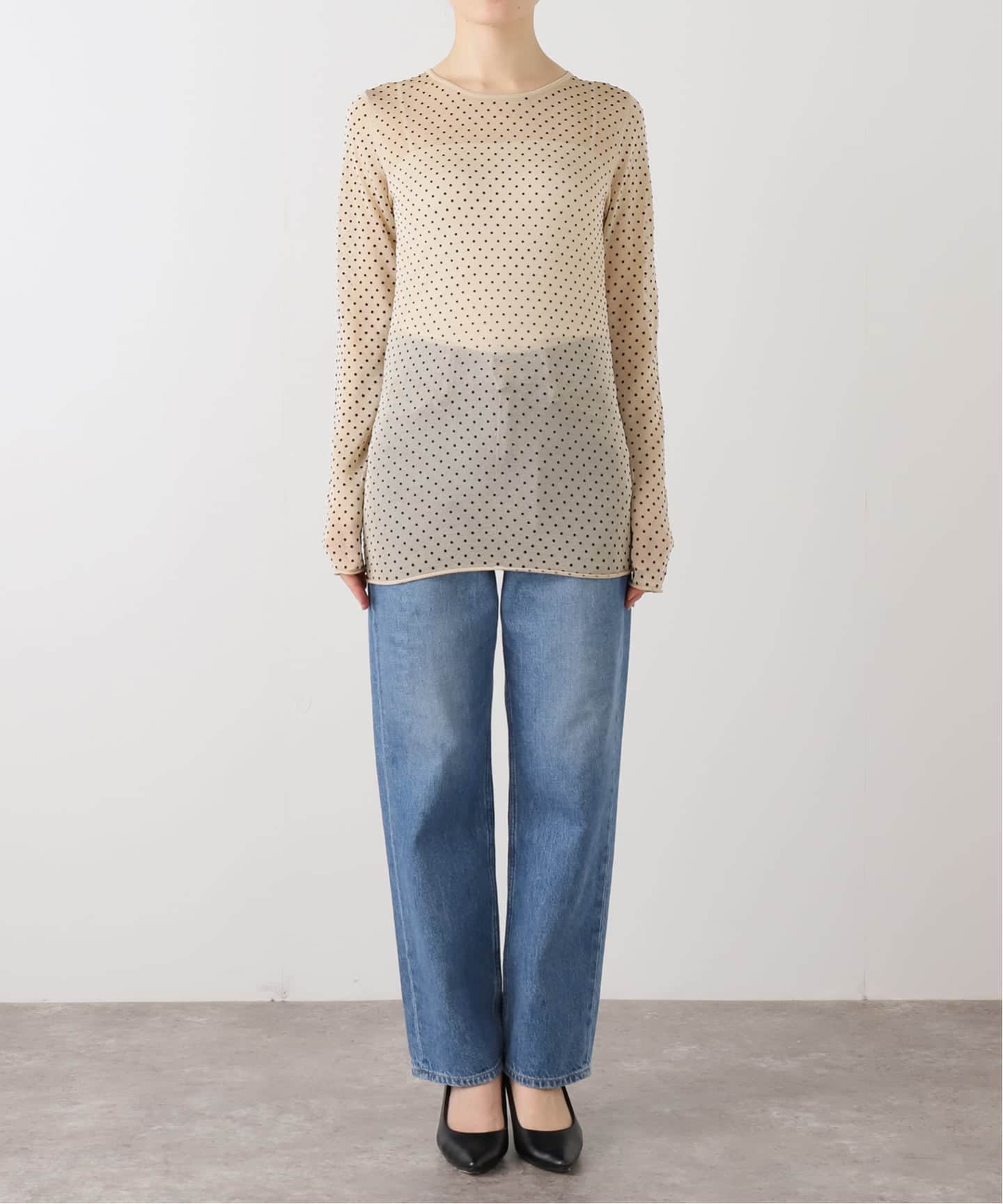 IENA イエナ　フロッキードットシアープルオーバー 追加2》フロッキードット シアープルオーバー（ニット／セーター
