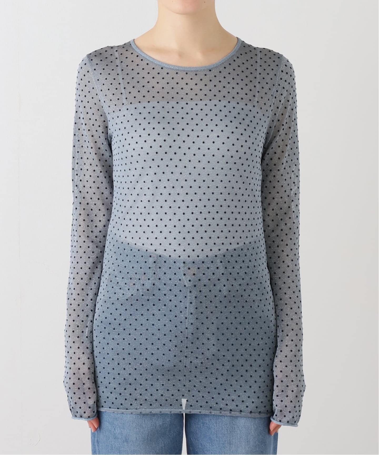 IENA イエナ　フロッキードットシアープルオーバー cf020-39203-01b.jpg?basethum=225