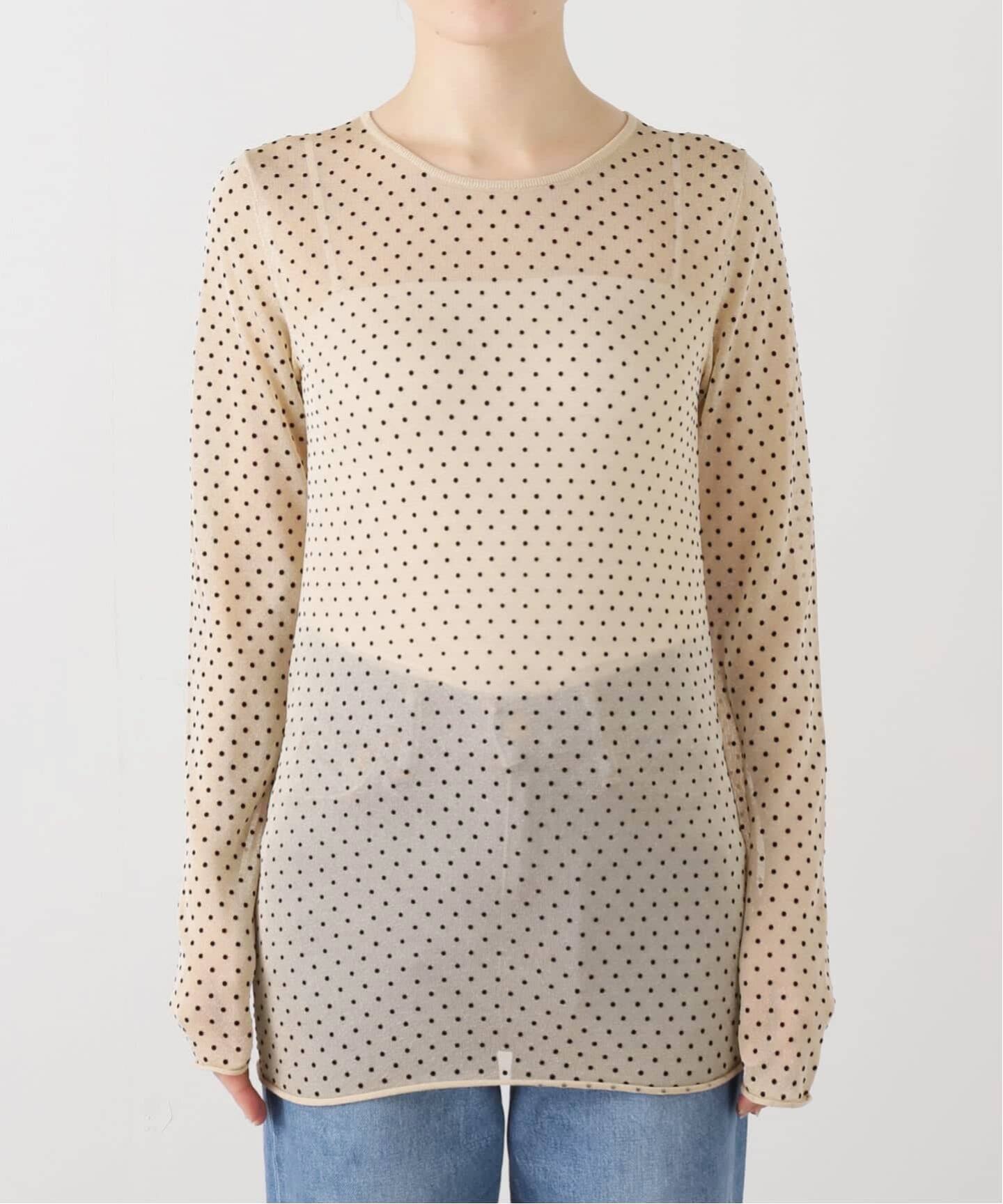 IENA イエナ　フロッキードットシアープルオーバー 追加3》フロッキードット シアー プルオーバー（ニット／セーター