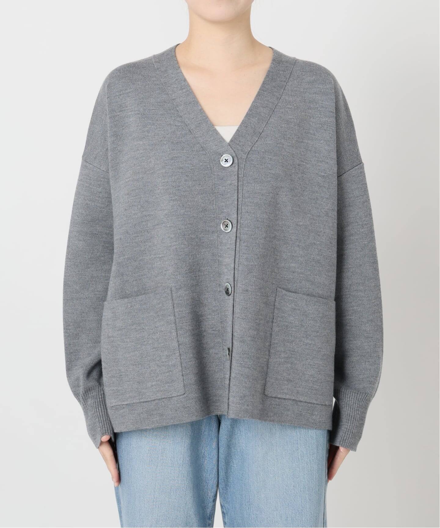 スーパーファインスムースVネックミドルカーディガン（カーディガン