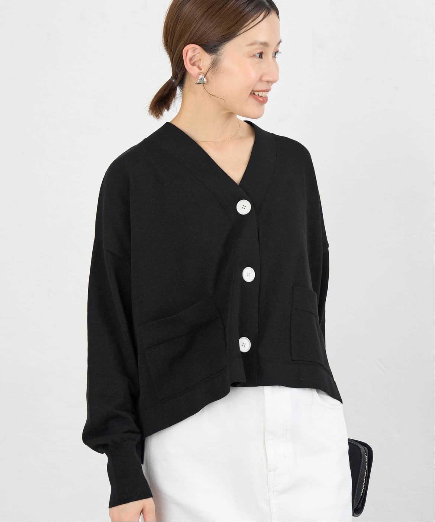 新品完売❣️イエナ IENA ペーパーコットン Vネックカーディガン イエナ IENA 80/2 Mer－Cotton セーターマシーン Vネック