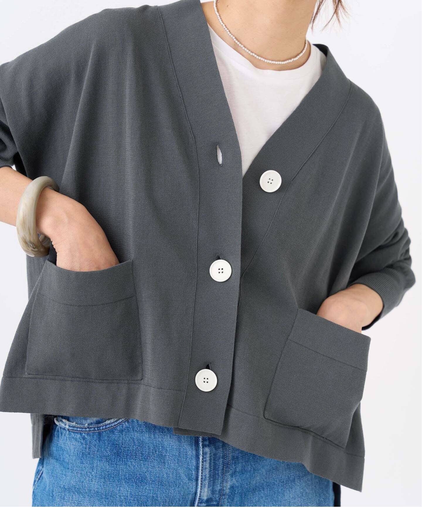 WEB限定/追加6予約》ドライコットンVネックカーディガン（カーディガン  