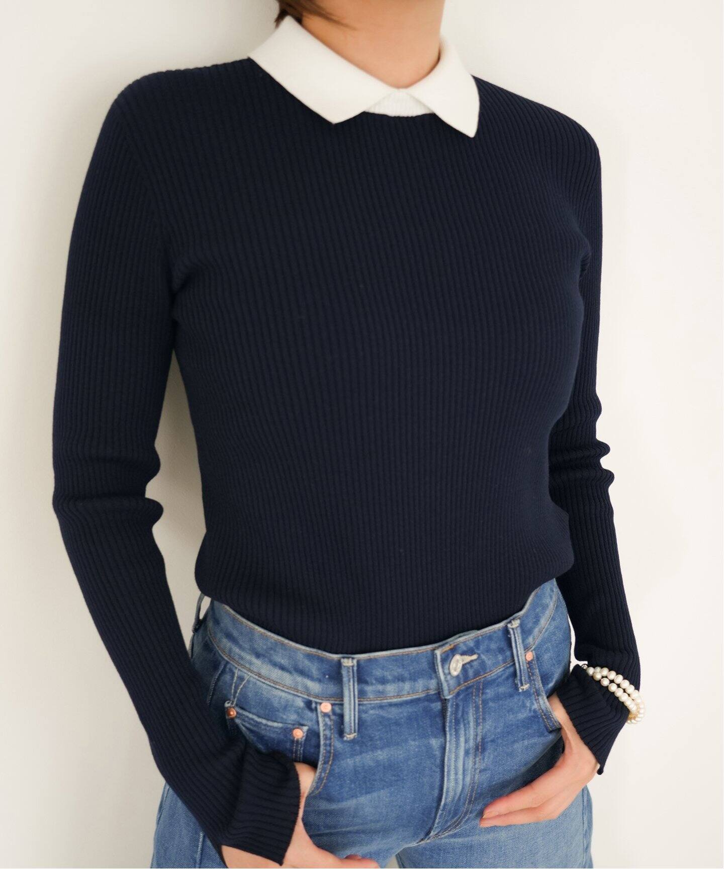 ホールリブ 襟付きプルオーバー（ニット／セーター）｜IENA