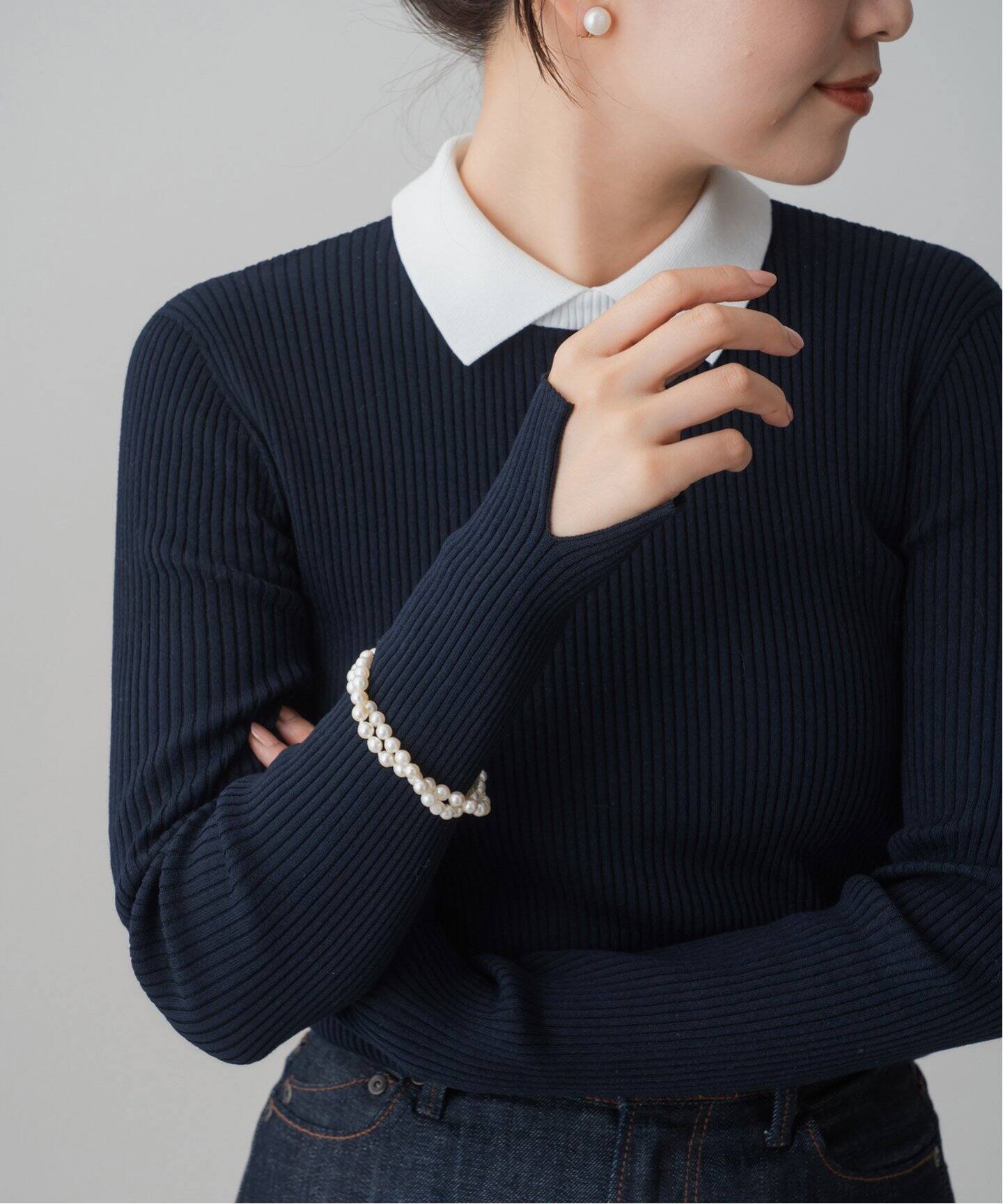 ホールリブ 襟付きプルオーバー（ニット／セーター）｜IENA（イエナ