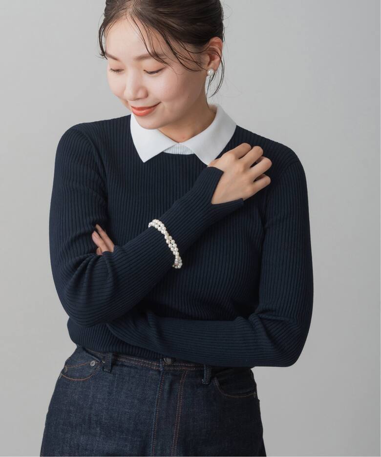 追加》ホールリブ 襟付きプルオーバー（ニット／セーター）｜IENA  