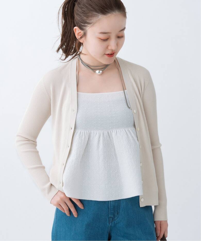 ECO SPLASH リブVネック カーディガン（カーディガン）｜IENA（イエナ  