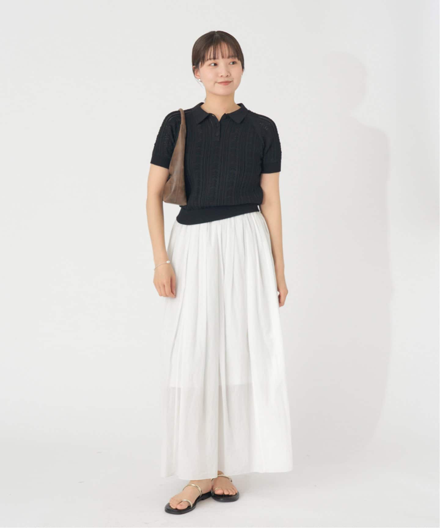 IENA スカシフラットカラーニット ポロニット 新品未使用 スカシフラットカラーニット（ニット／セーター）｜IENA（イエナ